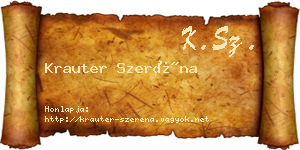 Krauter Szeréna névjegykártya
